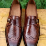 Dotted Royal Premium Genuine Leather Formal Double Monk Style