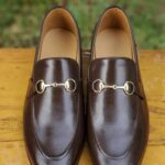 Brown Cow Leather Formal Loafer Style